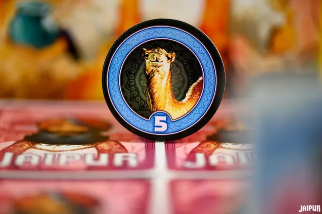 The camel token, showing a camel and the number 5