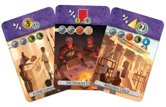 Three purple Guild cards
