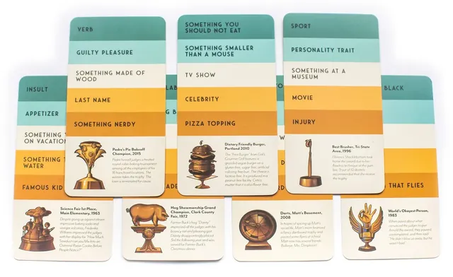 Rows of topic cards such as Guilty pleasure, TV show and Pizza topping