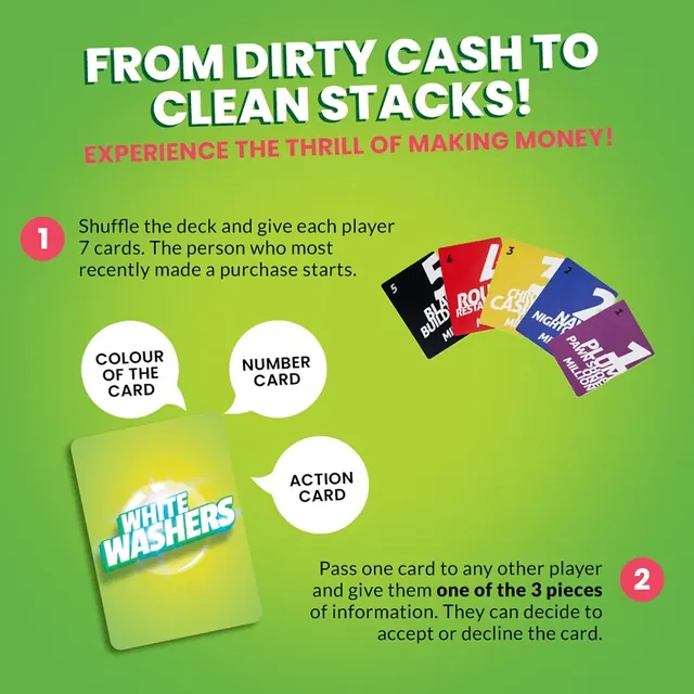 Binca's how-to-play picture: deal seven cards each, then pass one card and give one of three pieces of information