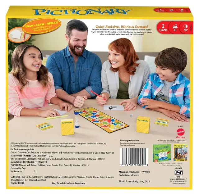 The back of the Pictionary India Special box