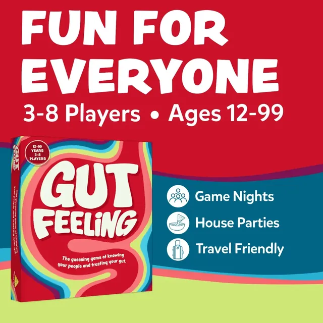 Panel reading Fun for everyone, 3-8 players, ages 12-99, with the box