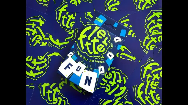 The Fletter box on a spread of green and blue cards, from Binca's video