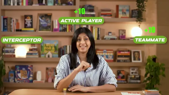 Binca's presenter explaining the game, with the labels Active Player, Team-mate and Interceptor