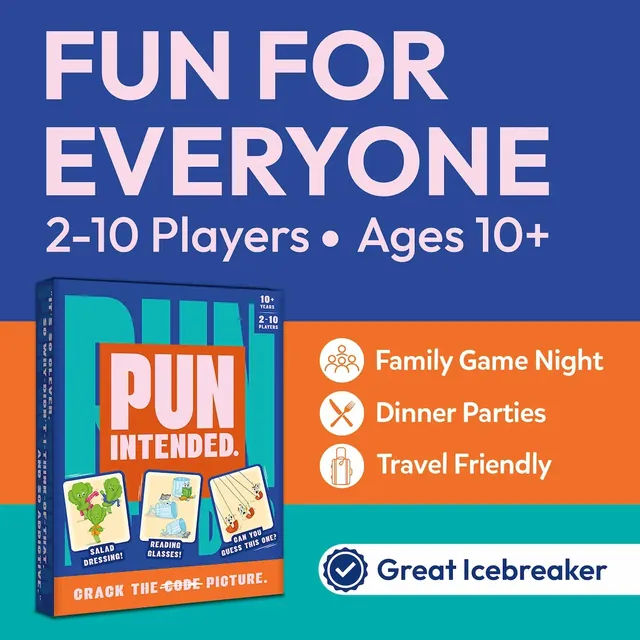 Panel reading Fun for everyone, 2-10 players, ages 10+, with the box