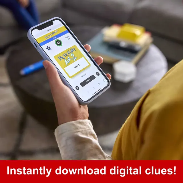 A phone showing a Pictionary Air 2 clue in the app