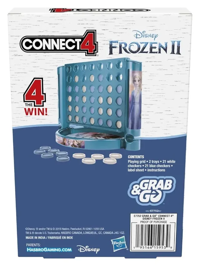 The back of the Frozen 2 Grab and Go box, with its contents