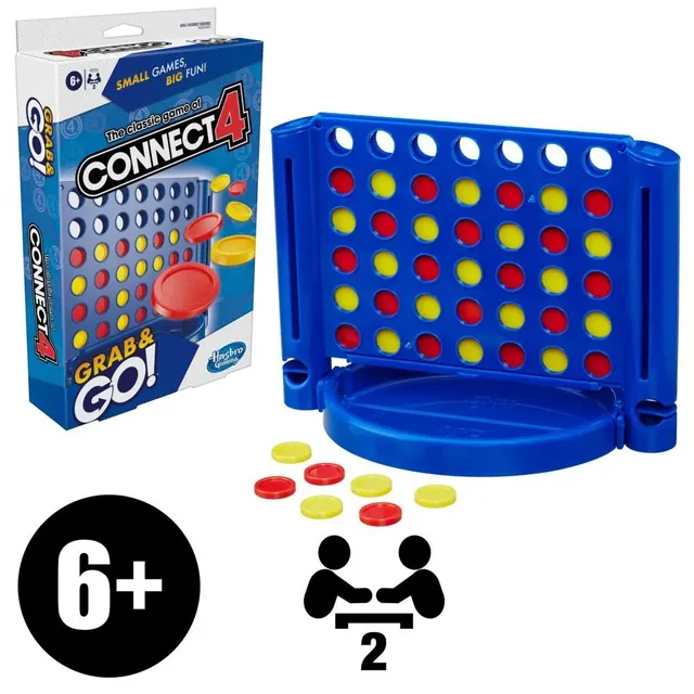 The box beside the travel grid, with Hasbro's 6+ and 2 players marks