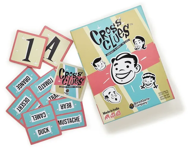 The box from above with axis tiles and code word cards such as Bear, Duck and Mustache