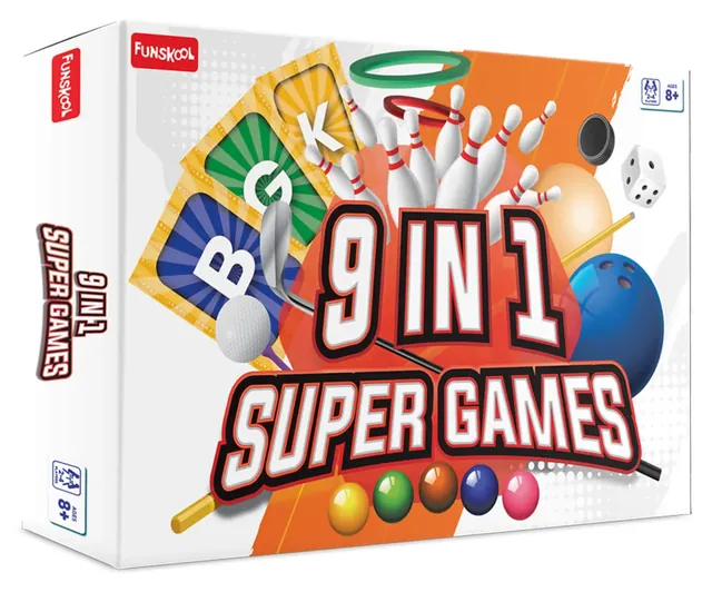 The Super 9 in 1 box seen from an angle