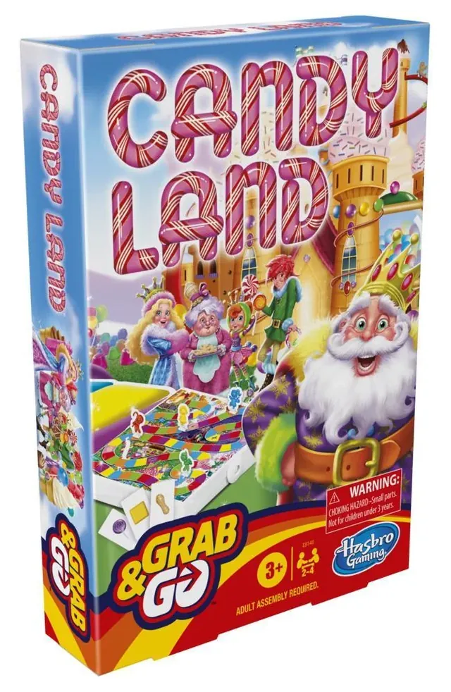 Hasbro's earlier Candy Land Grab and Go box, with King Kandy in front of the castle