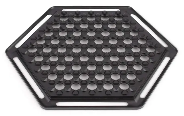 The empty black hexagonal Abalone board