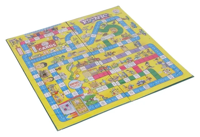 The open Picnic board with its winding track of squares
