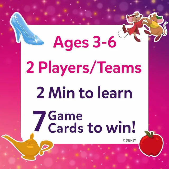 Panel reading Ages 3-6, 2 players or teams, 2 minutes to learn and 7 game cards to win